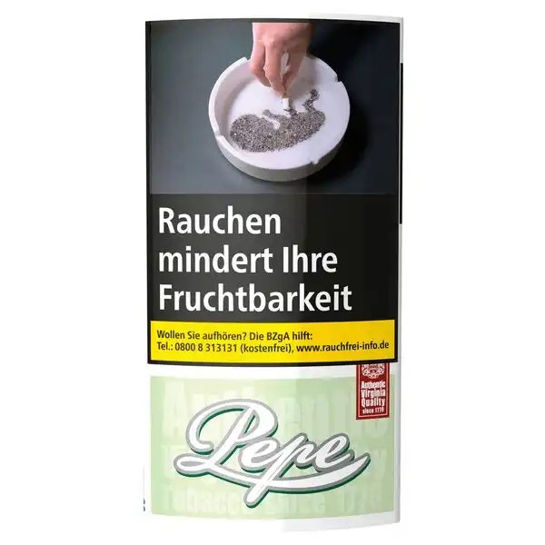 Pepe Bright Green Feinschnitt-Tabak Pouches, 5 x 30 g