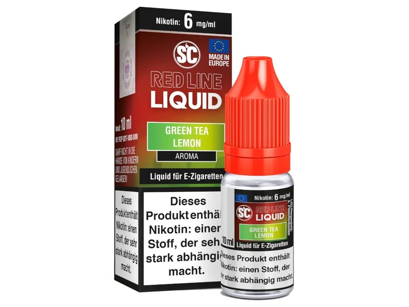 SC - Red Line - Green Tea Lemon - 10ml Fertigliquid (Nikotinfrei/Nikotin)