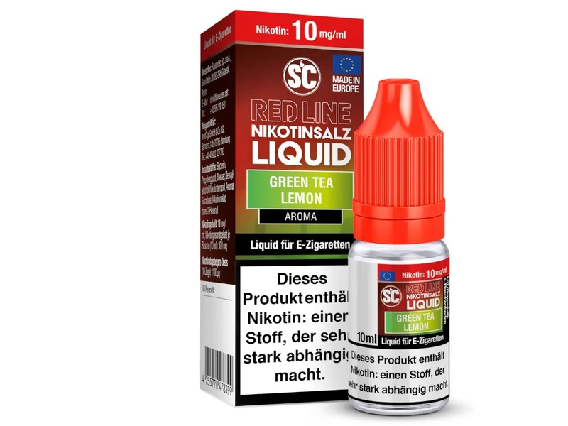 SC - Red Line - Green Tea Lemon - 10ml Fertigliquid (Nikotinfrei/Nikotinsalz)