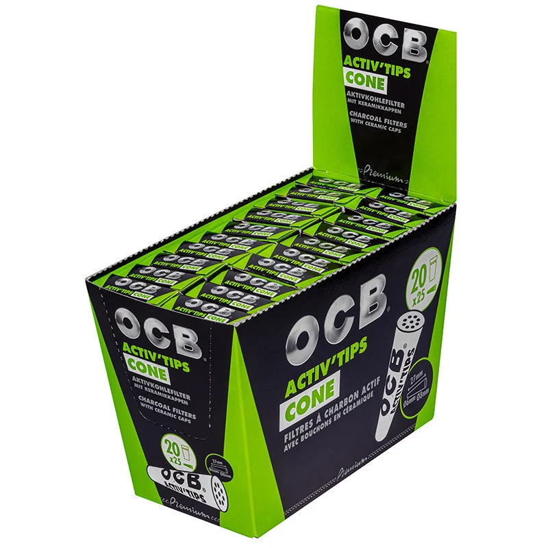OCB Activ Tips Cone Aktivkohlefilter 6mm/8mm 20/25