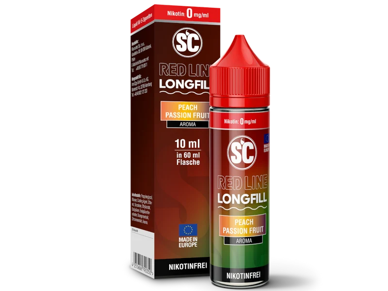 SC - Red Line - Peach Passion Fruit V2 - 10ml Longfill Aroma (60ml Flasche)