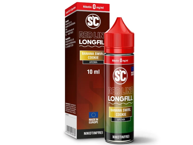 SC - Red Line - Banana Swirl Cookie - 10ml Longfill Aroma (60ml Flasche)