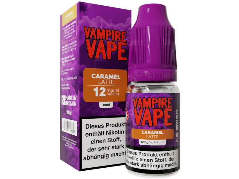 Vampire Vape - Dessert Collection - Caramel Latte - 10ml Fertigliquid (Nikotin)