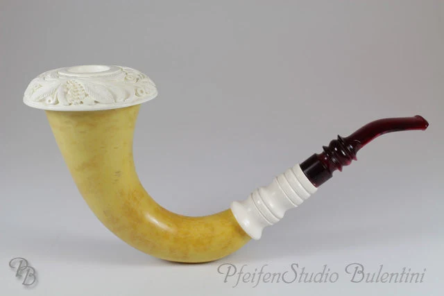 Original CALABASH Pfeife Meerschaumeinsatz Blockmeerschaum G03