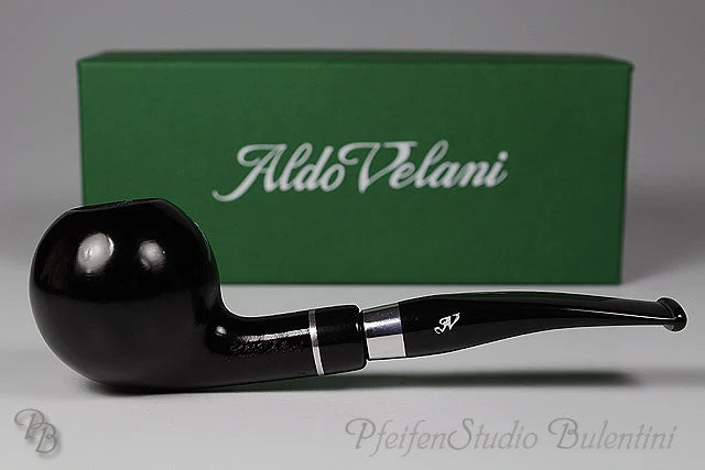 Bruyere Pfeife ALDO VELANI - SPIGOT glatt schwarz 03