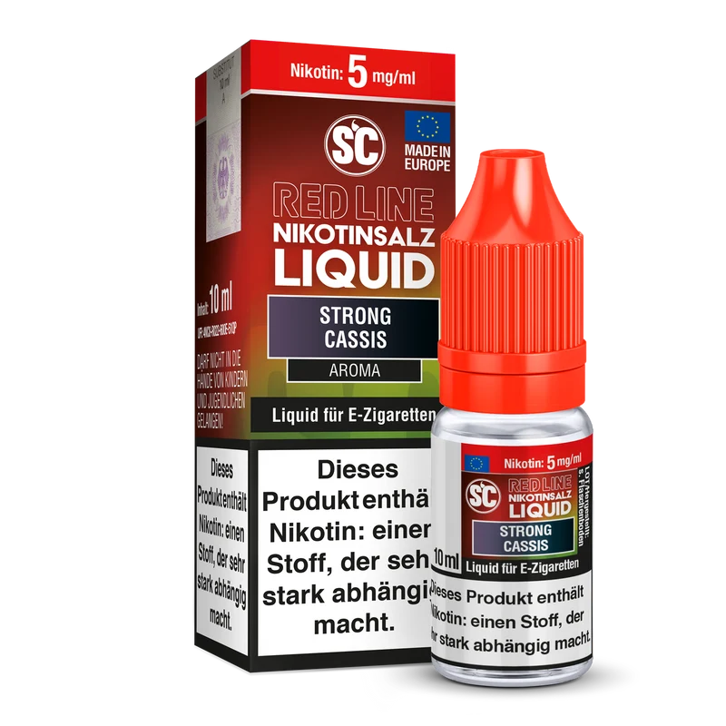 SC - Red Line - Strong Cassis V2 - 10ml Fertigliquid (Nikotinfrei/Nikotinsalz)