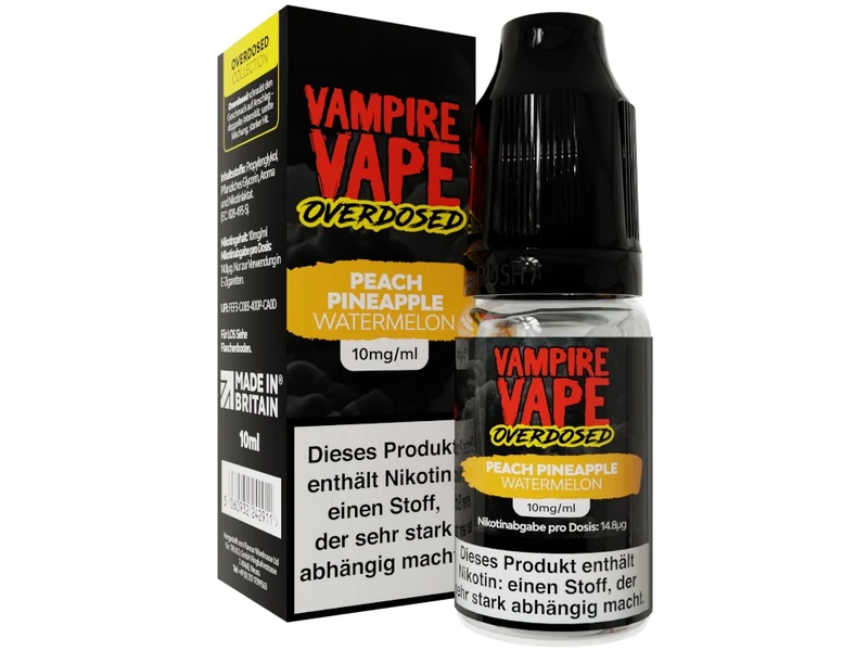 Vampire Vape Overdosed - Peach Pineapple Watermelon - 10ml Fertigliquid (Nikotinsalz)