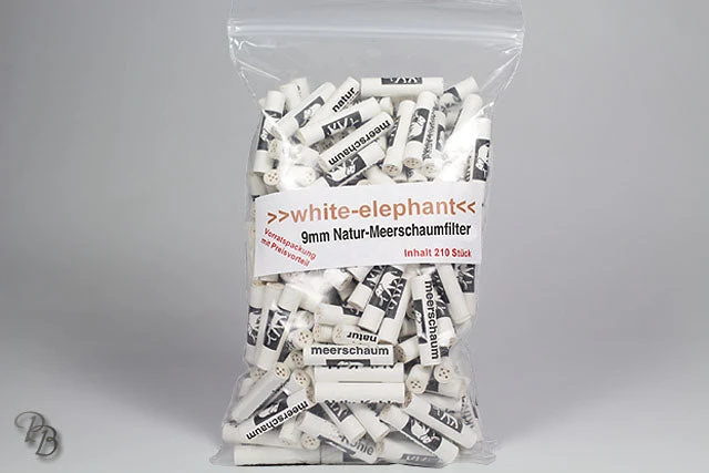 Pfeifenfilter WHITE ELEPHANT 9mm Meerschaumfilter, 250Stk Beutel