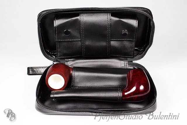 Pfeifentasche VIKING Echt Leder für 2 Pfeifen mit Tabakbeutel 02