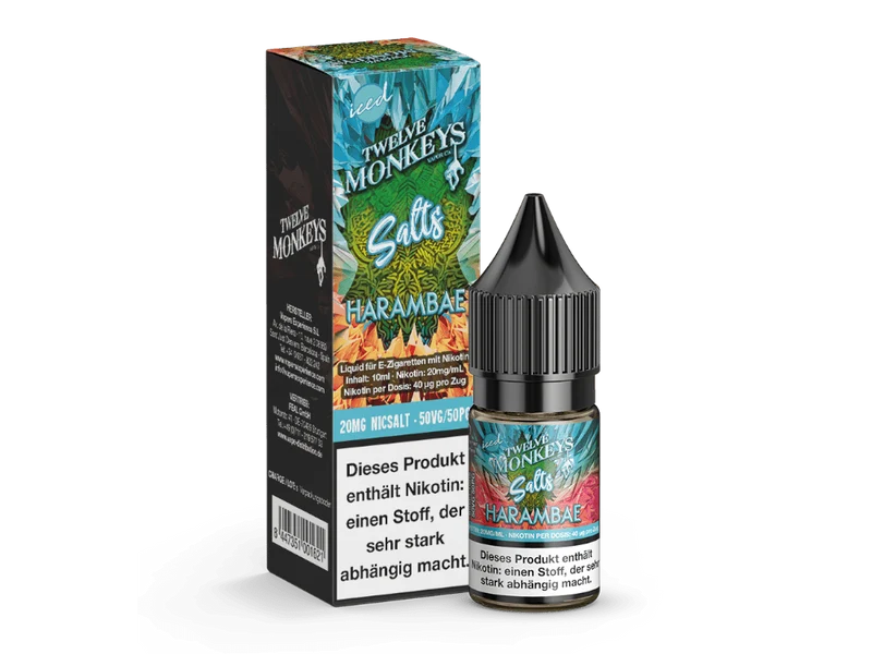 Twelve Monkeys - Iced - Harambae - 10ml Fertigliquid (Nikotinsalz)