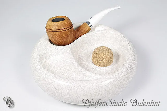 Pfeifenascher LUCIDA CIRCA - Keramik Weiss Craquelé
