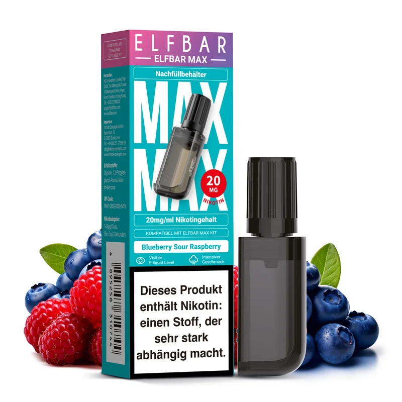 ELFBAR MAX Nachfüllbehälter Blueberry Sour Raspberry