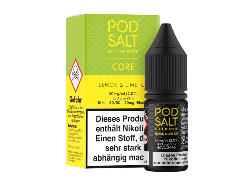 Pod Salt Core - Lemon & Lime Ice - 10ml Fertigliquid (Nikotinsalz)