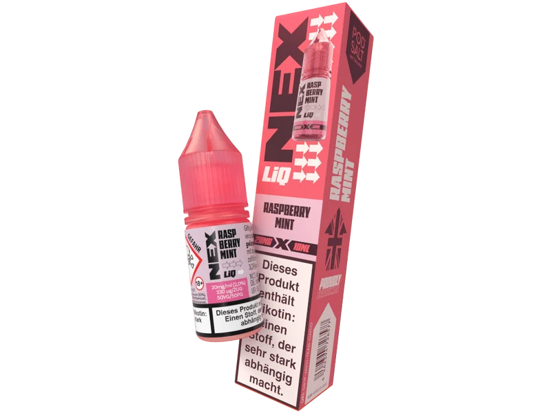 Pod Salt - NexLiq - Raspberry Mint - 10ml Fertigliquid (Nikotinfrei/Nikotinsalz)