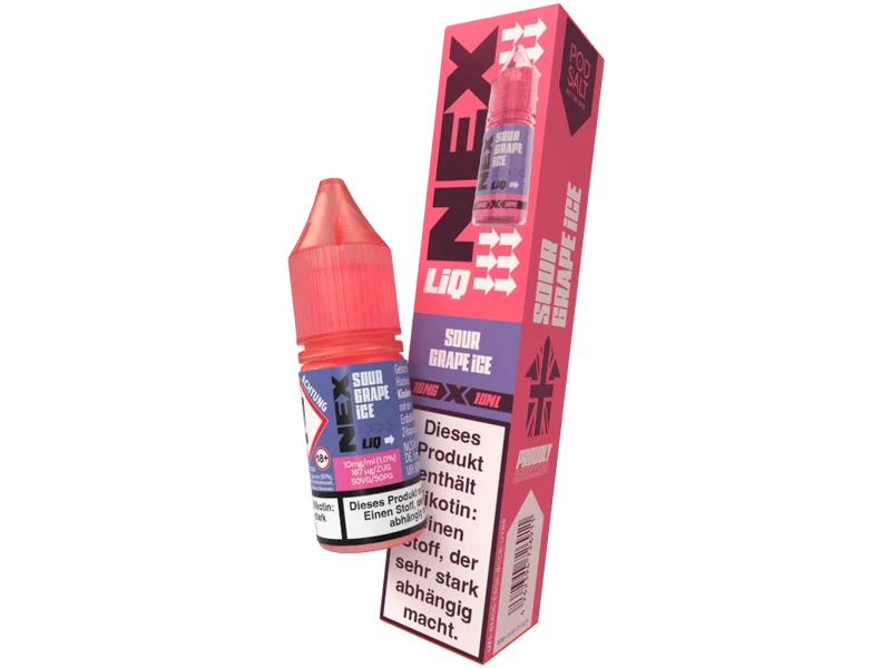 Pod Salt - NexLiq - Sour Grape Ice - 10ml Fertigliquid (Nikotinfrei/Nikotinsalz)