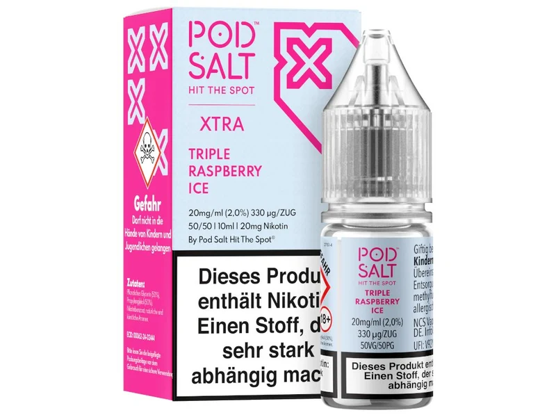 Pod Salt X - Triple Raspberry Ice - 10ml Fertigliquid (Nikotinsalz)