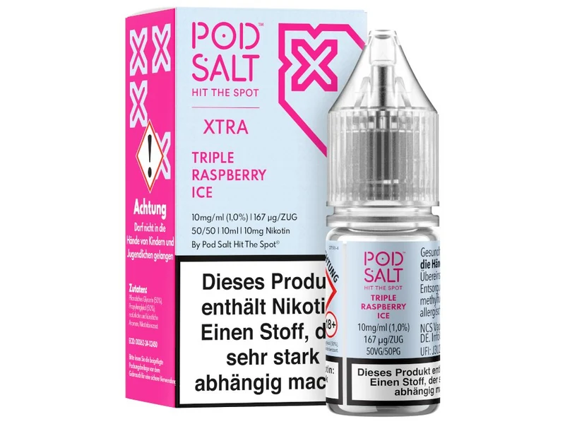Pod Salt X - Triple Raspberry Ice - 10ml Fertigliquid (Nikotinsalz)