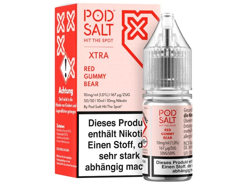 Pod Salt X - Red Gummy Bear - 10ml Fertigliquid (Nikotinsalz)
