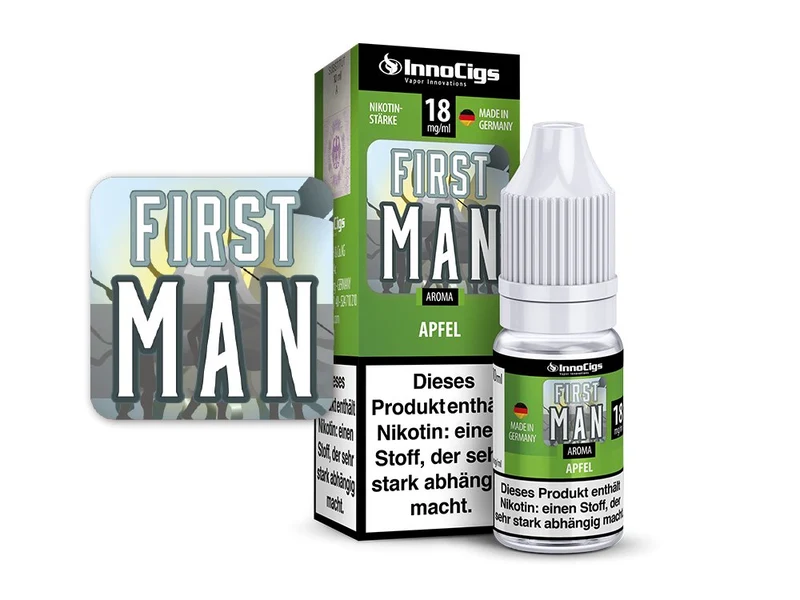 InnoCigs - First Man Apfel - 10ml Fertigliquid (Nikotinfrei/Nikotin)