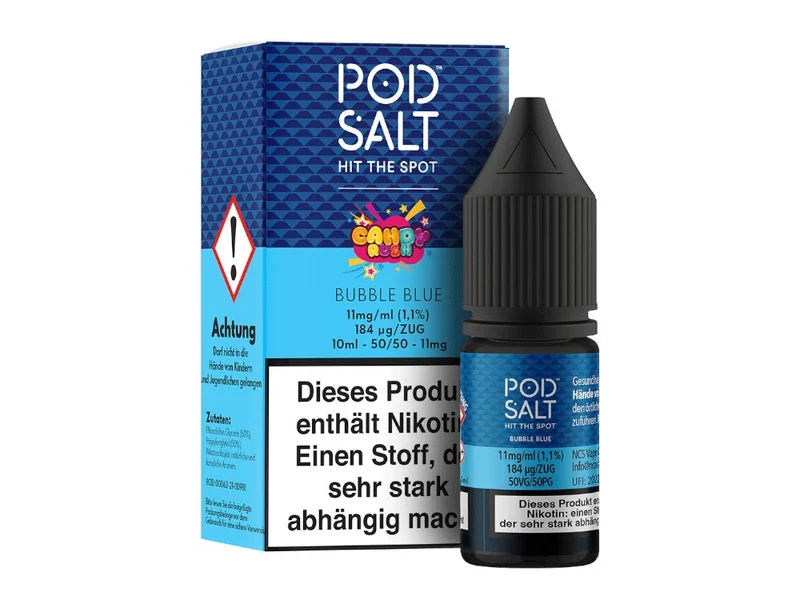Pod Salt Fusion - Bubble Blue - 10ml Fertigliquid (Nikotinsalz)