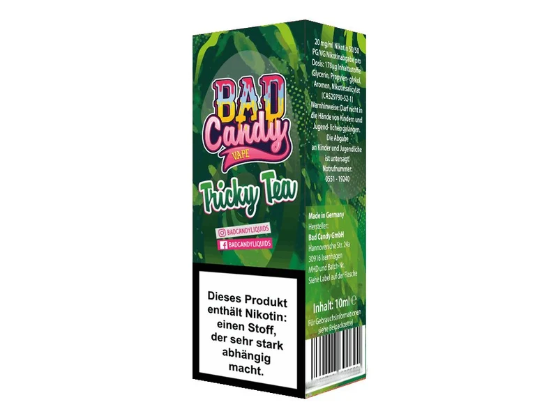 Bad Candy Liquids - Tricky Tea - 10ml Fertigliquid (Nikotinsalz)
