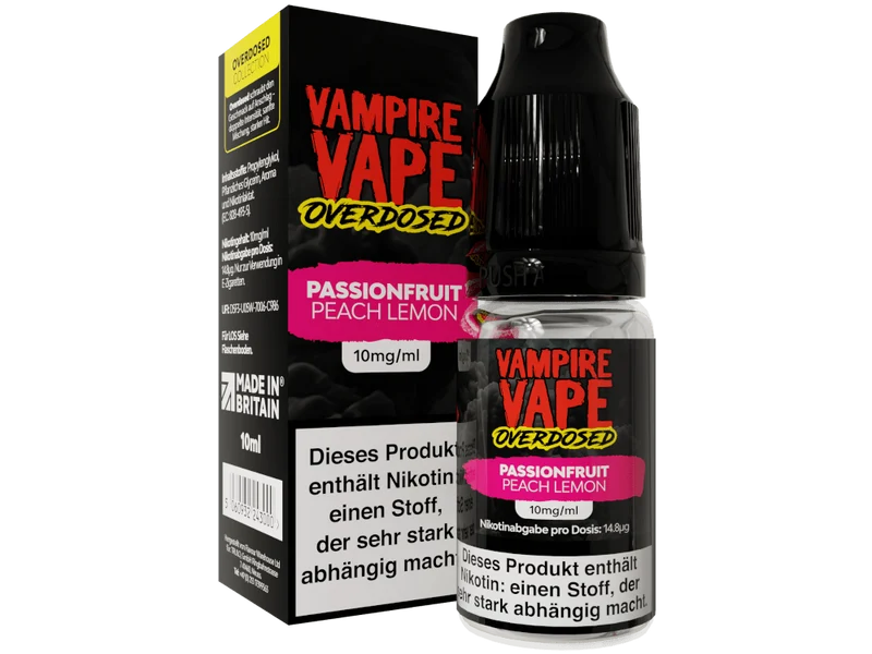 Vampire Vape Passionfruit Peach Lemon Overdosed Nikotinsalz Liquid