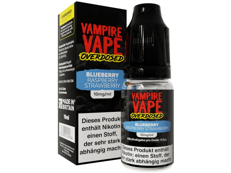 Vampire Vape Blueberry Raspberry Strawberry Overdosed Nikotinsalz Liquid