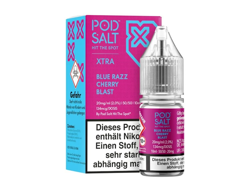Pod Salt X - Blue Razz Cherry Blast - 10ml Fertigliquid (Nikotinsalz)