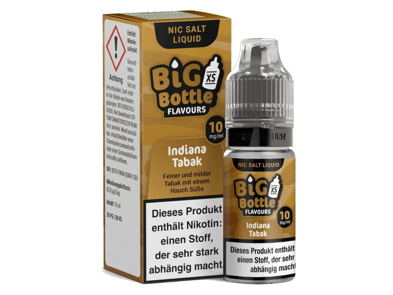 Big Bottle - Indiana Tabak - 10ml Fertigliquid (Nikotinsalz)