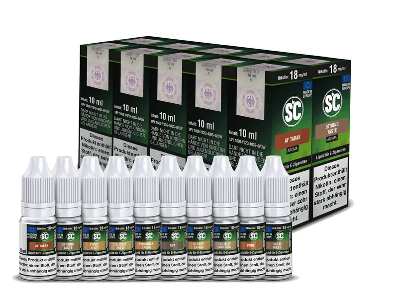 SC - Tobacco Probierbox - 10ml Fertigliquid (Nikotinfrei/Nikotin)