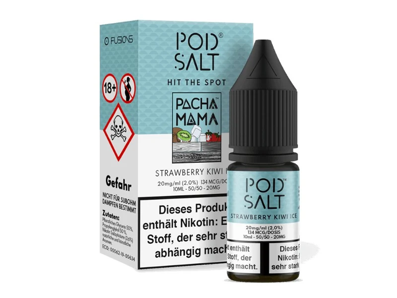 Pod Salt Fusion - Strawberry Kiwi Ice - 10ml Fertigliquid (Nikotinsalz)
