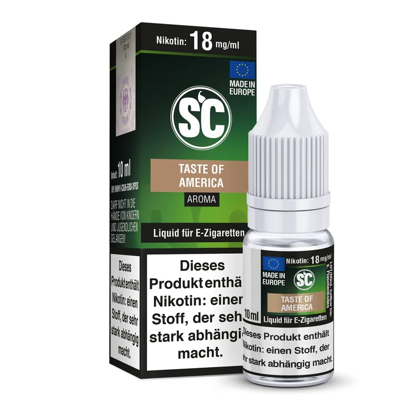 SC - Taste of America Tabak - 10ml Fertigliquid (Nikotinfrei/Nikotin)