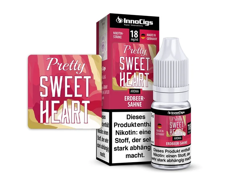 InnoCigs - Pretty Sweetheart Sahne-Erdbeer - 10ml Fertigliquid (Nikotinfrei/Nikotin)