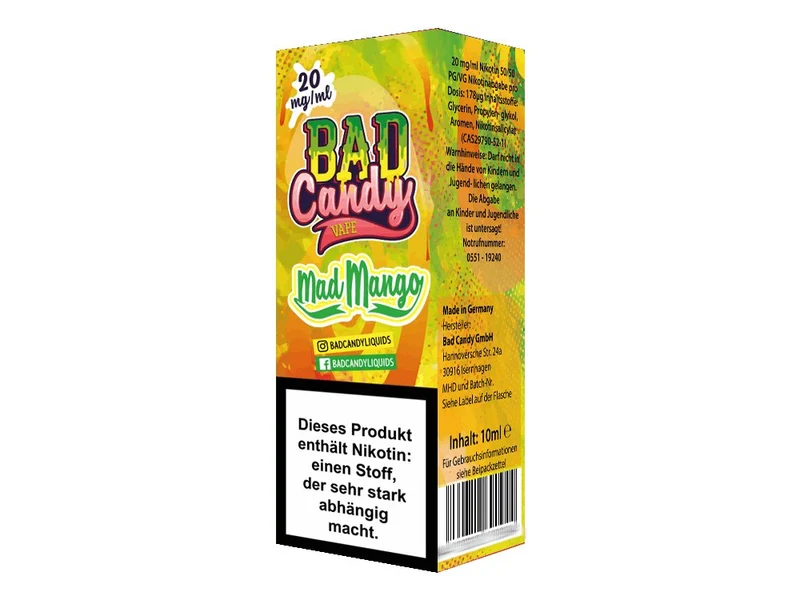 Bad Candy Liquids - Mad Mango - 10ml Fertigliquid (Nikotinsalz)