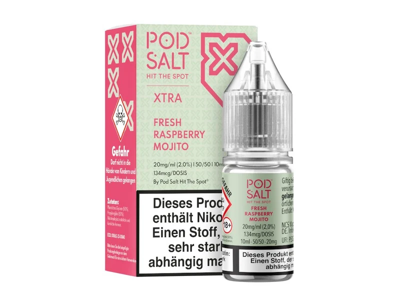 Pod Salt X - Fresh Raspberry Mojito - 10ml Fertigliquid (Nikotinsalz)