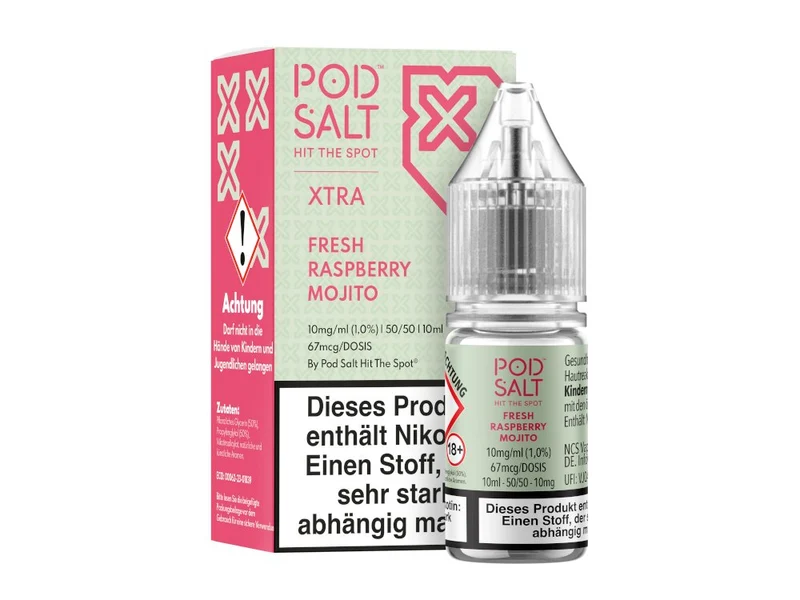 Pod Salt X - Fresh Raspberry Mojito - 10ml Fertigliquid (Nikotinsalz)