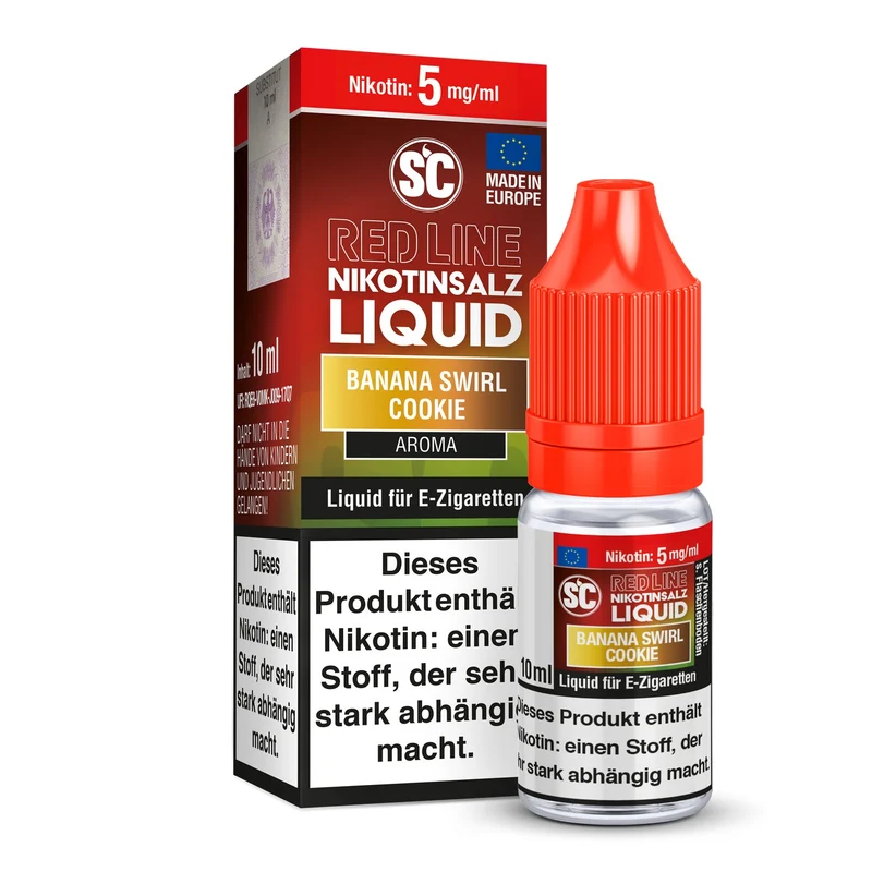 SC - Red Line - Banana Swirl Cookie - 10ml Fertigliquid (Nikotinfrei/Nikotinsalz)