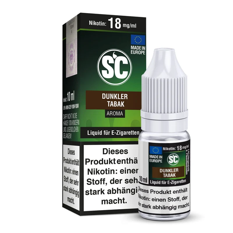 SC - Dunkler Tabak - 10ml Fertigliquid (Nikotinfrei/Nikotin)
