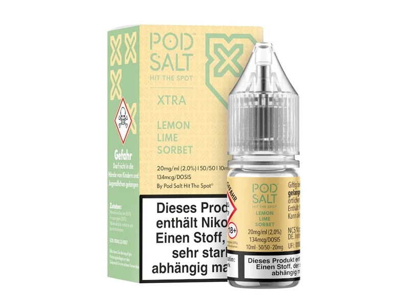 Pod Salt X - Lemon Lime Sorbet - 10ml Fertigliquid (Nikotinsalz)