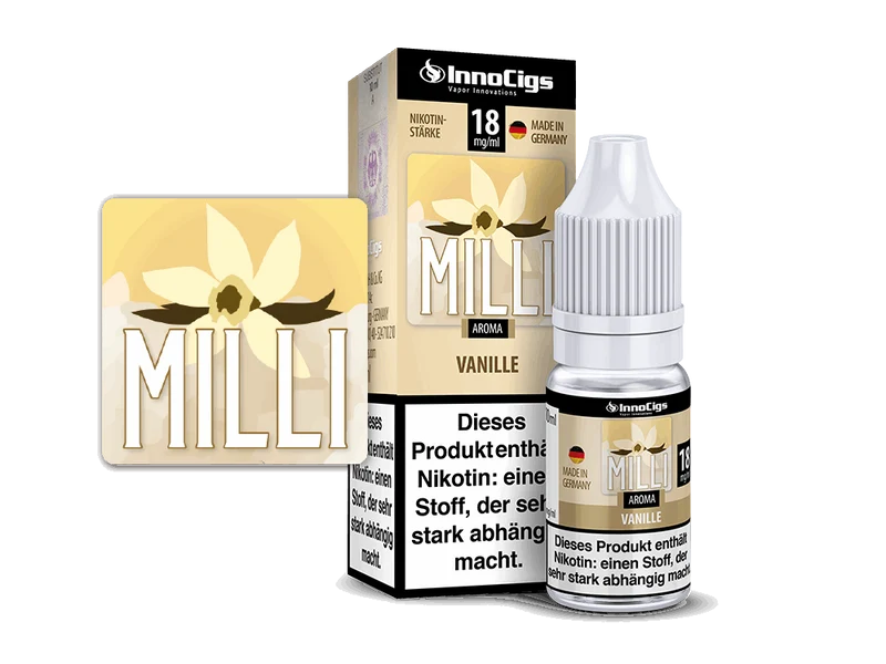 InnoCigs - Milli Vanille - 10ml Fertigliquid (Nikotinfrei/Nikotin)