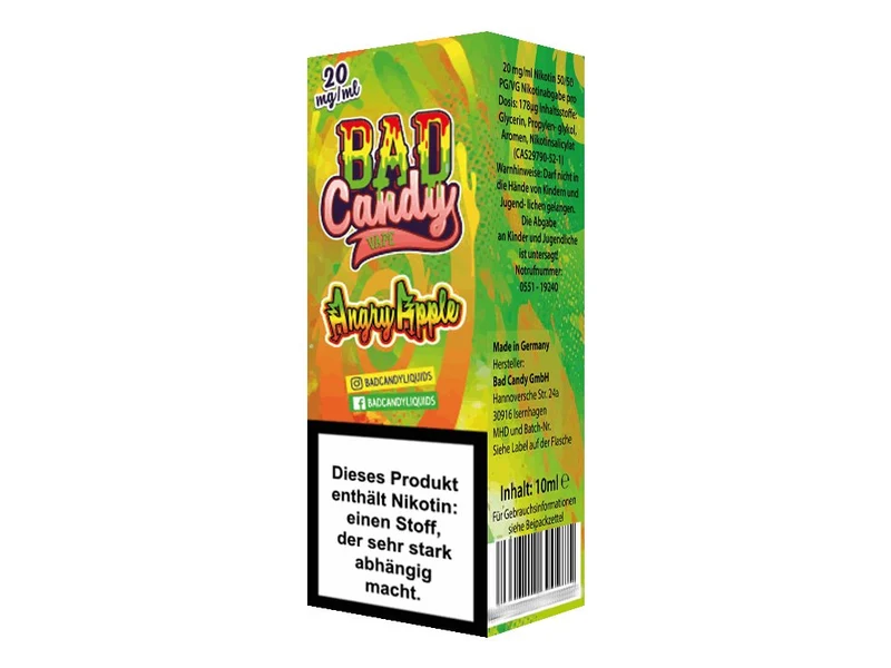 Bad Candy Liquids - Angry Apple - 10ml Fertigliquid (Nikotinsalz)