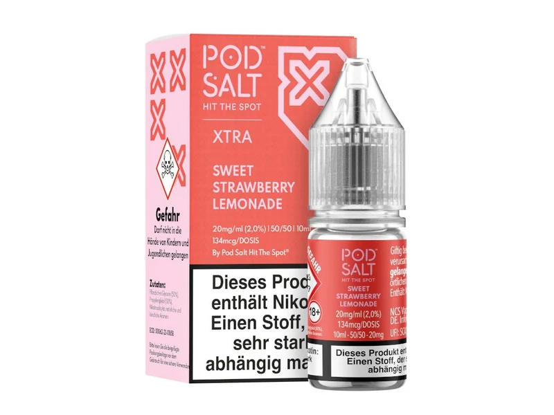 Pod Salt X - Sweet Strawberry Lemonade - 10ml Fertigliquid (Nikotinsalz)