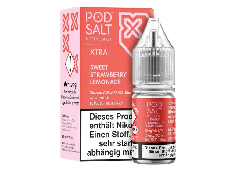 Pod Salt X - Sweet Strawberry Lemonade - 10ml Fertigliquid (Nikotinsalz)