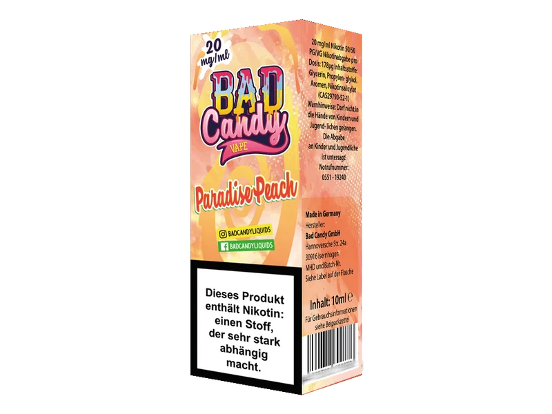 Bad Candy Paradise Peach Nikotinsalz Liquid