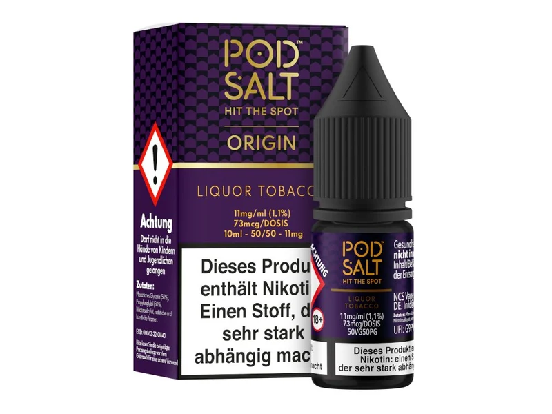 Pod Salt Origin - Liquor Tobacco - 10ml Fertigliquid (Nikotinsalz)