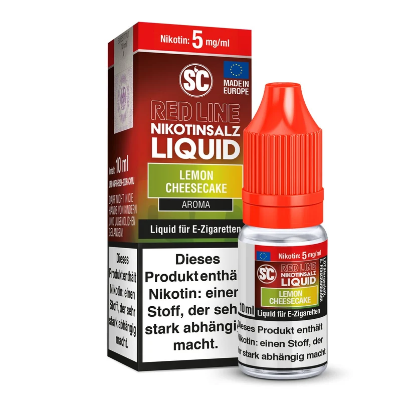 SC - Red Line - Lemon Cheesecake - 10ml Fertigliquid (Nikotinfrei/Nikotinsalz)