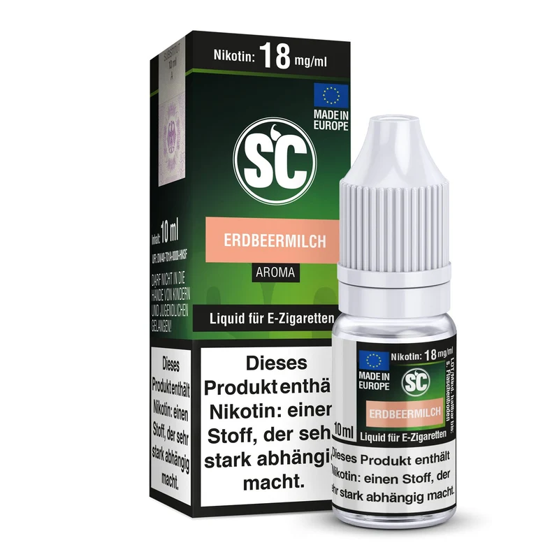 SC - Erdbeermilch - 10ml Fertigliquid (Nikotinfrei/Nikotin)