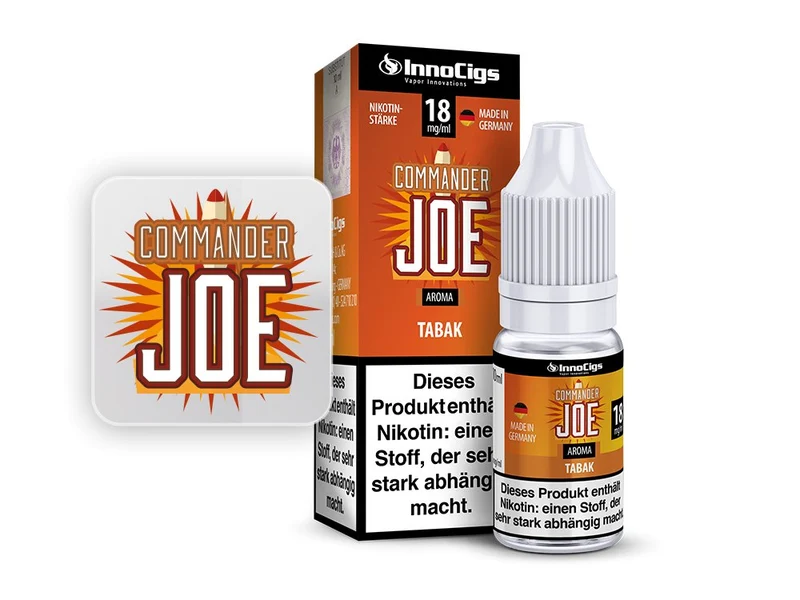 InnoCigs - Commander Joe Tabak - 10ml Fertigliquid (Nikotinfrei/Nikotin)