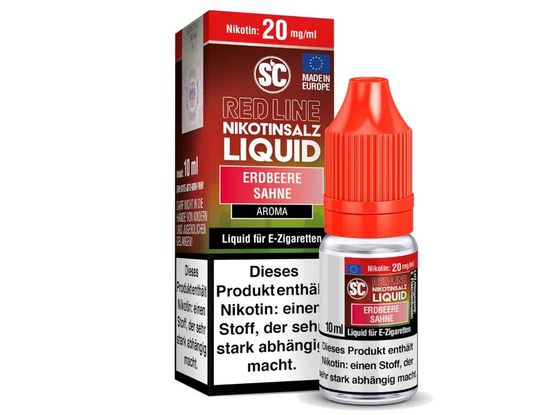 SC - Red Line Erdbeere Sahne - 10ml Fertigliquid (Nikotinfrei/Nikotinsalz)
