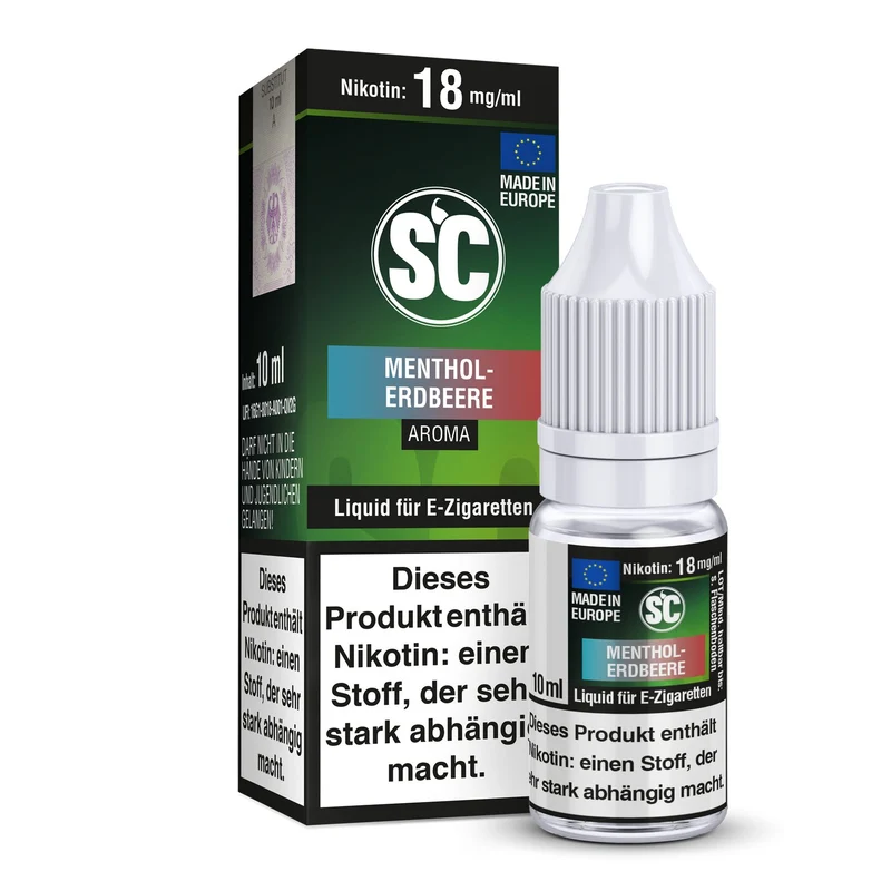SC - Menthol-Erdbeere - 10ml Fertigliquid (Nikotinfrei/Nikotin)